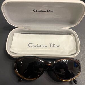Christian Dior Women's Brown Sunglasses with case